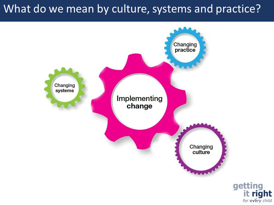 What do we mean by culture, systems and practice