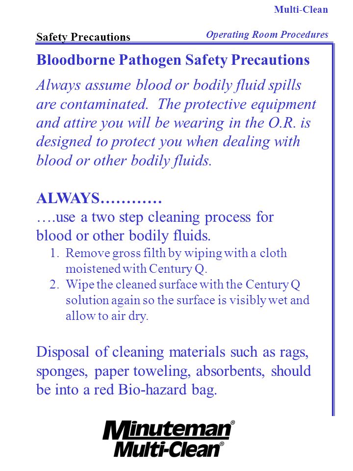 Bloodborne Pathogen Safety Precautions