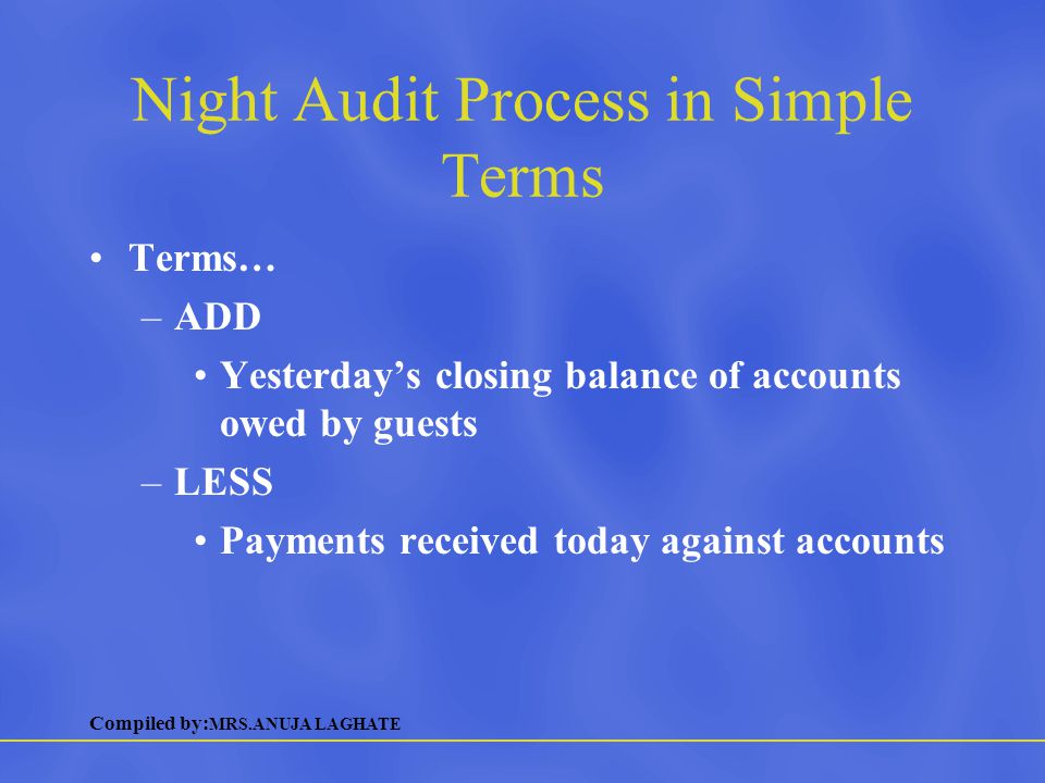 Night Audit Process in Simple Terms