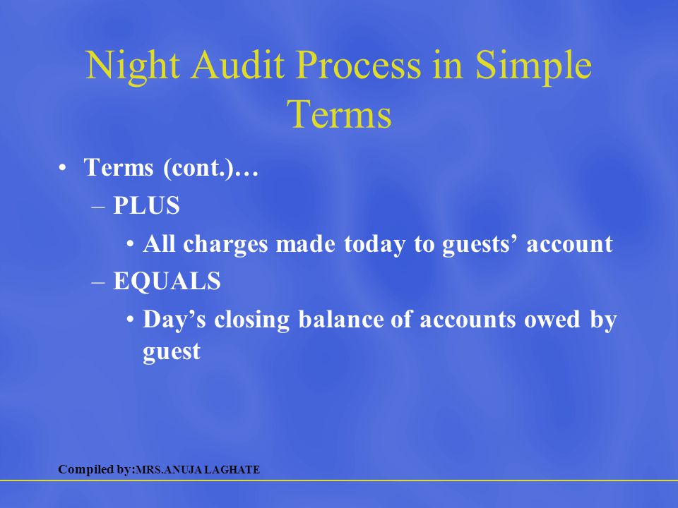 Night Audit Process in Simple Terms