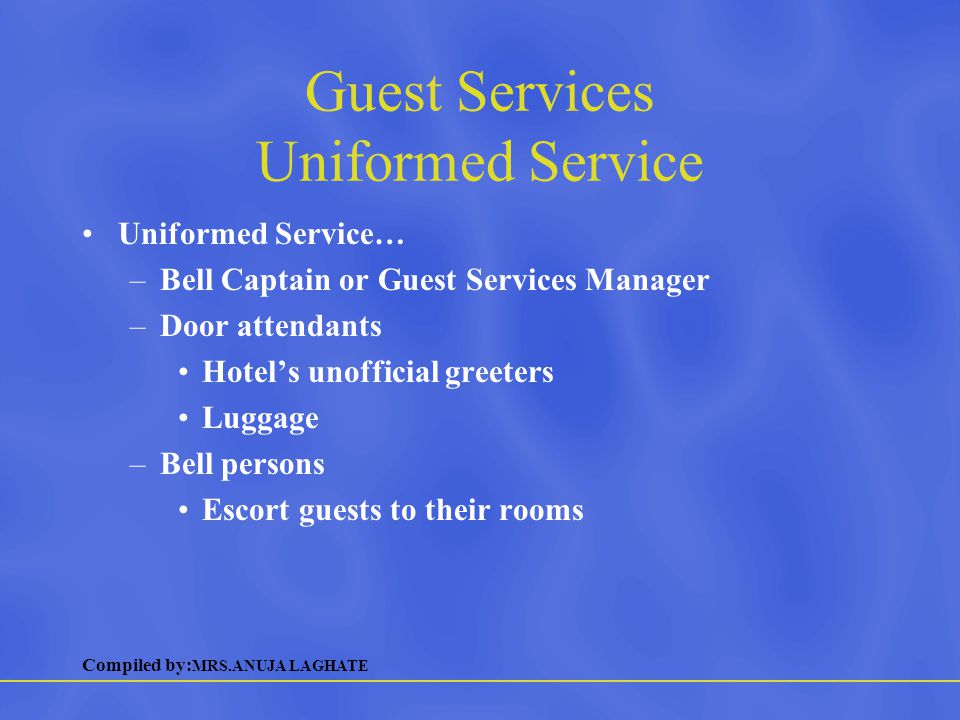 Guest Services Uniformed Service