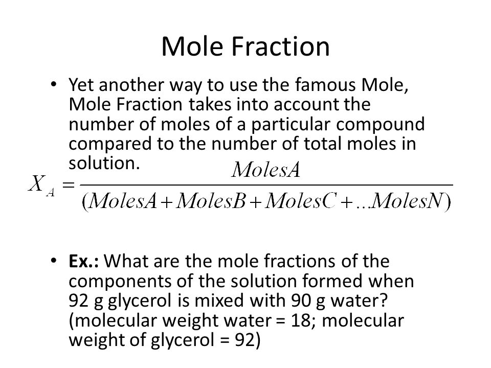 Mole Fraction