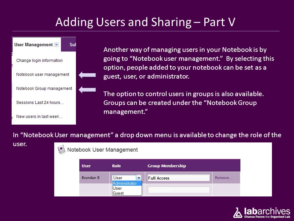 Adding Users and Sharing – Part V