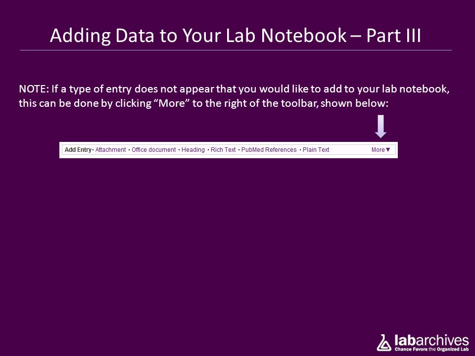 Adding Data to Your Lab Notebook – Part III
