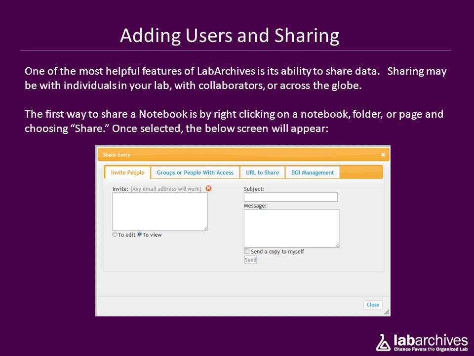 Adding Users and Sharing