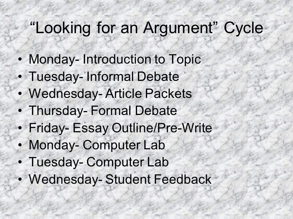 Looking for an Argument Cycle