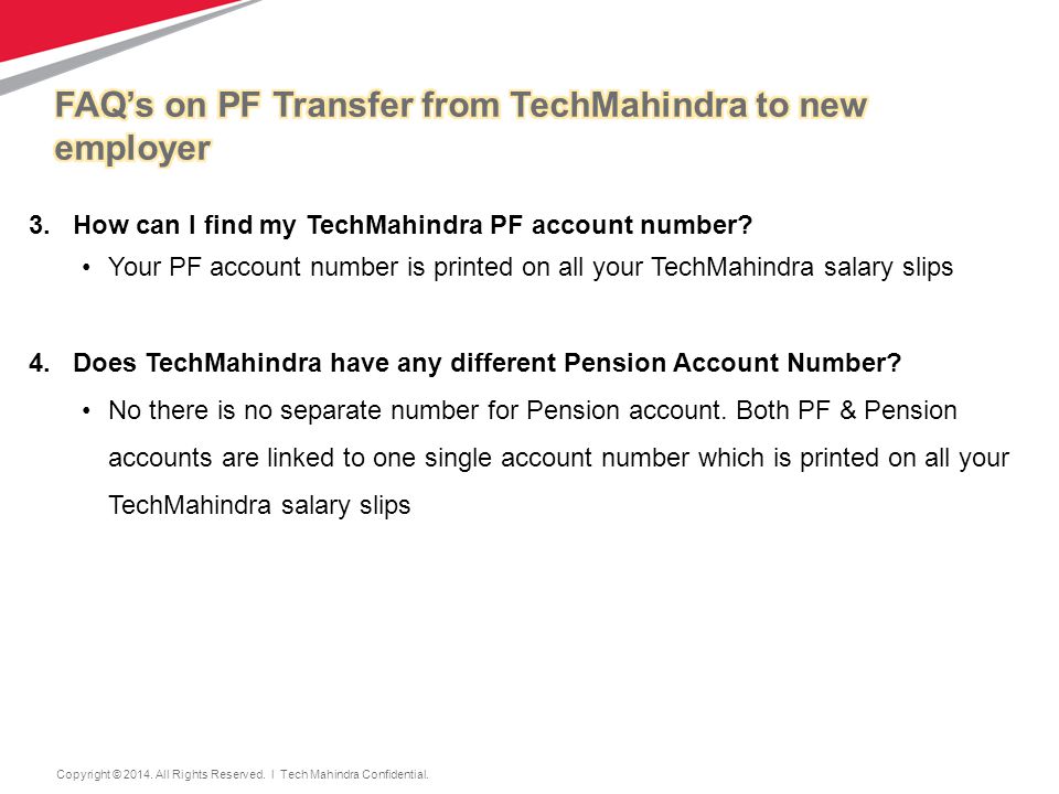 FAQ’s on PF Transfer from TechMahindra to new employer