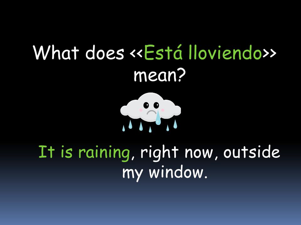 What does <<Está lloviendo>> mean