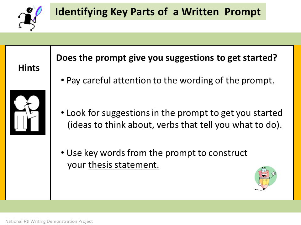 Identifying Key Parts of a Written Prompt