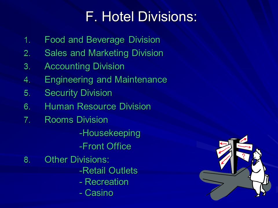 F. Hotel Divisions: Food and Beverage Division