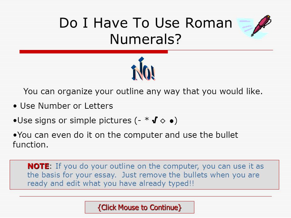 Do I Have To Use Roman Numerals