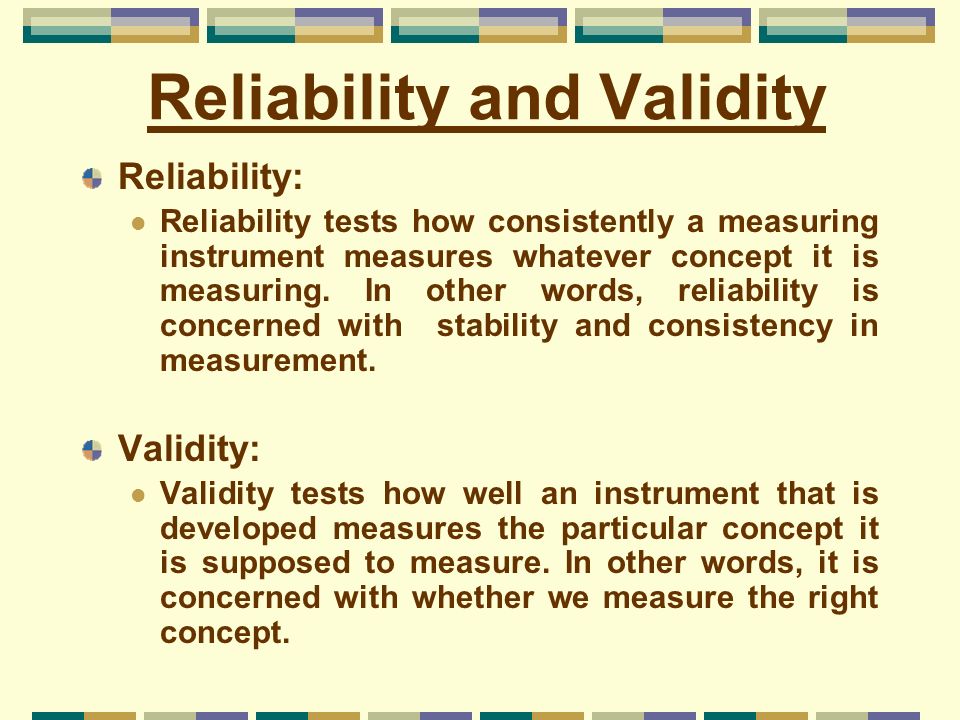 Reliability and Validity.
