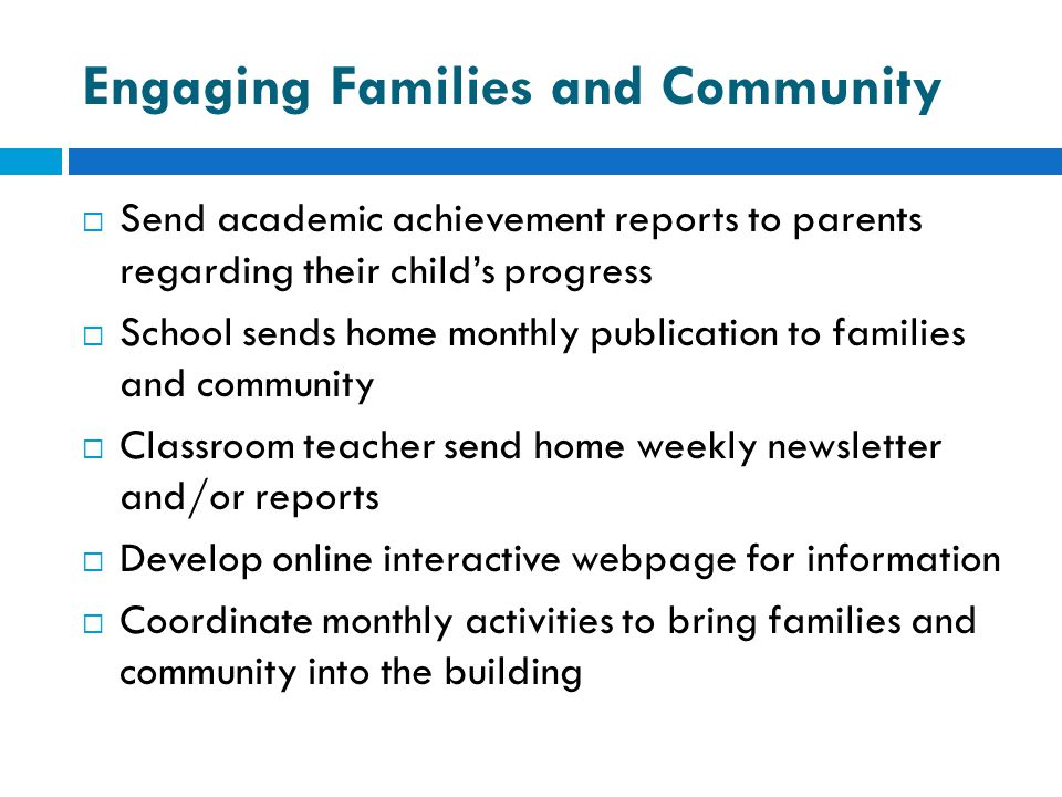 Engaging Families and Community