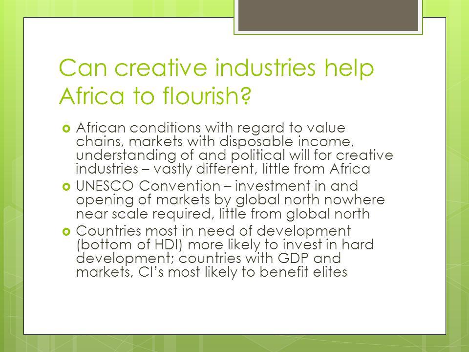 Can creative industries help Africa to flourish