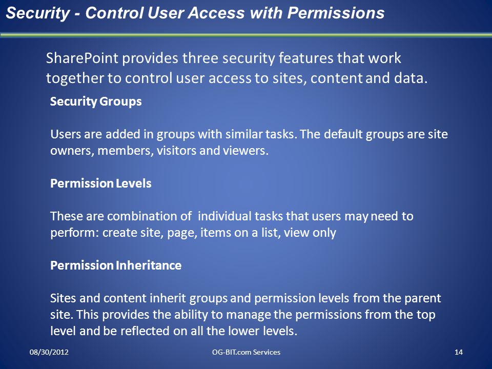 Security - Control User Access with Permissions
