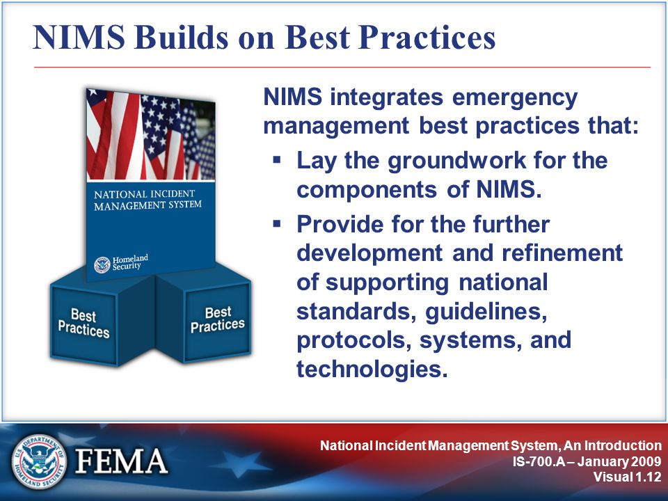 NIMS Builds on Best Practices