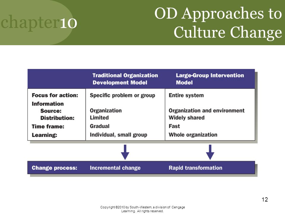 OD Approaches to Culture Change
