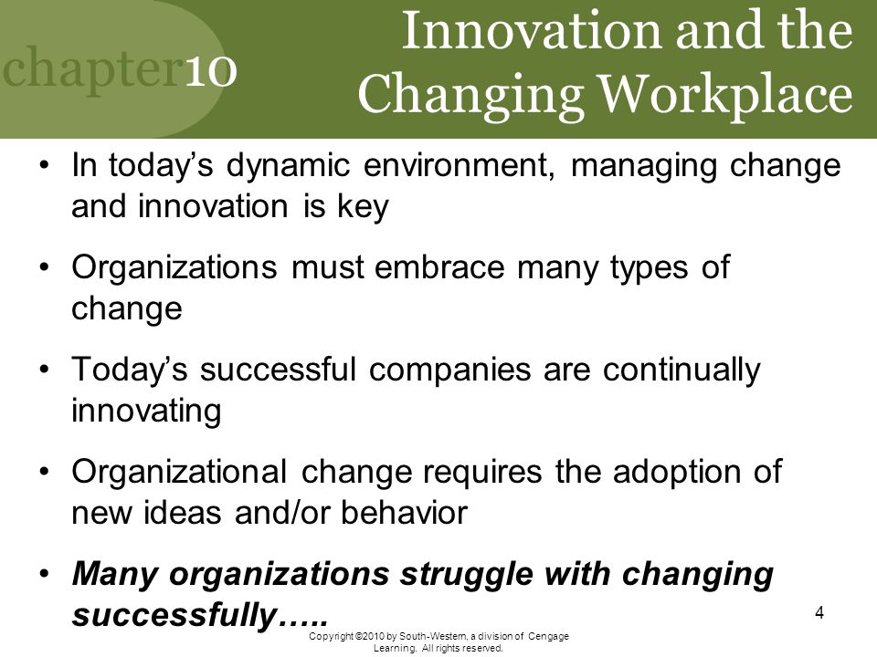 Innovation and the Changing Workplace