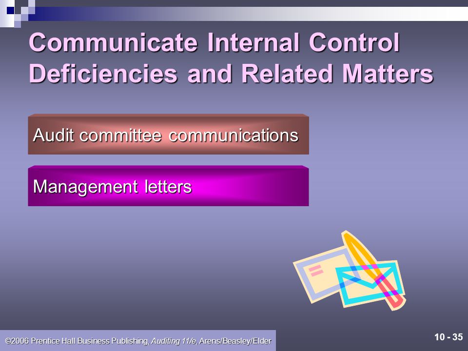 Communicate Internal Control Deficiencies and Related Matters