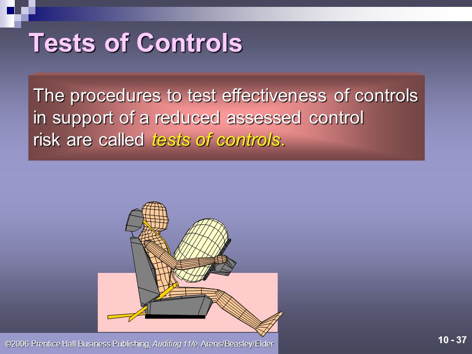 Tests of Controls The procedures to test effectiveness of controls