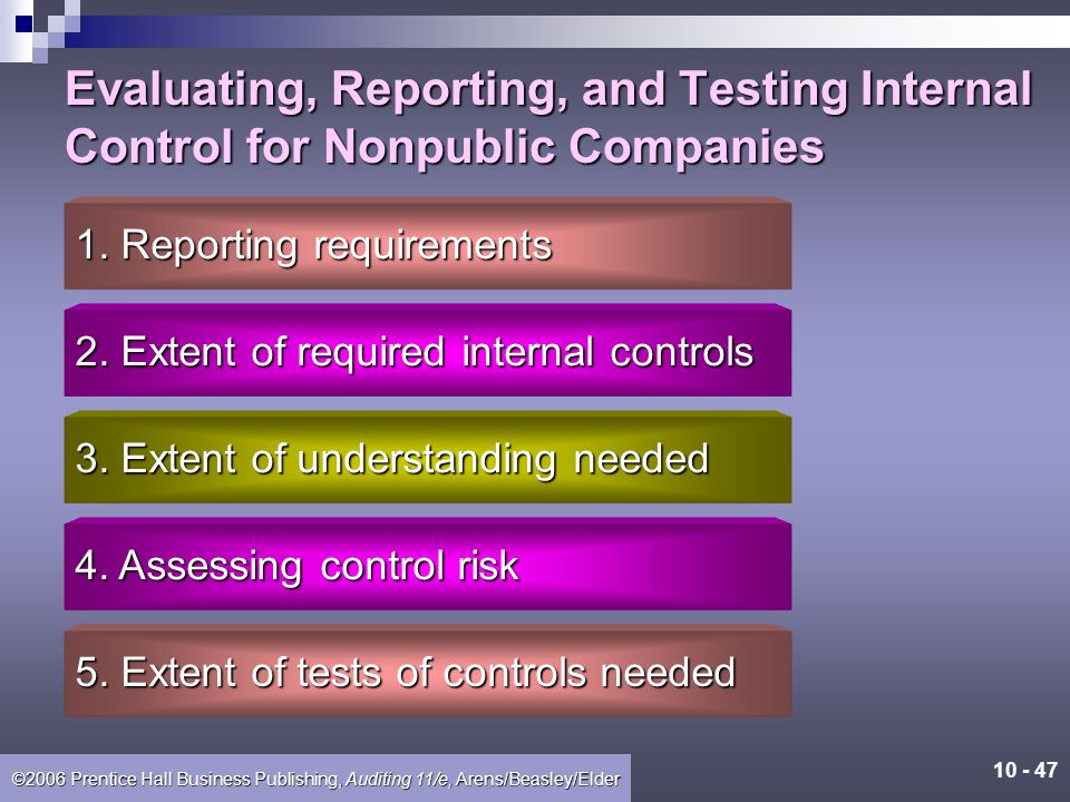 Evaluating, Reporting, and Testing Internal Control for Nonpublic Companies