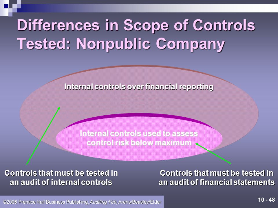 Differences in Scope of Controls Tested: Nonpublic Company