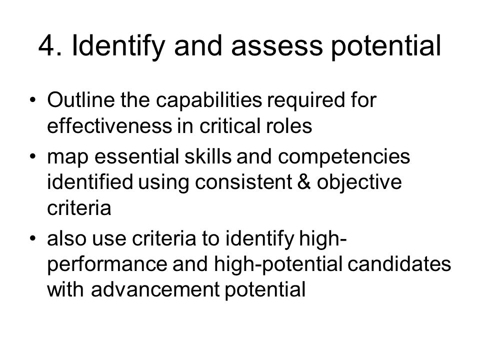 4. Identify and assess potential