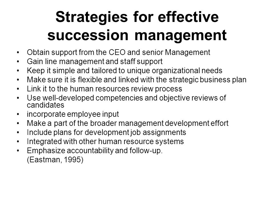 Strategies for effective succession management