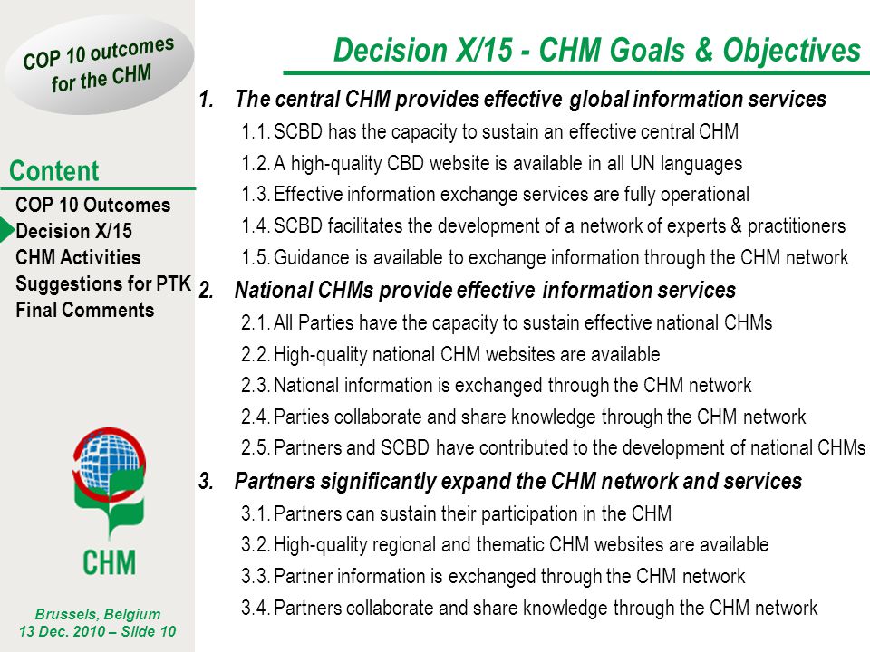 Decision X/15 - CHM Goals & Objectives