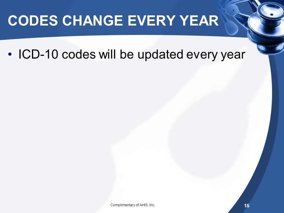 CODES CHANGE EVERY YEAR