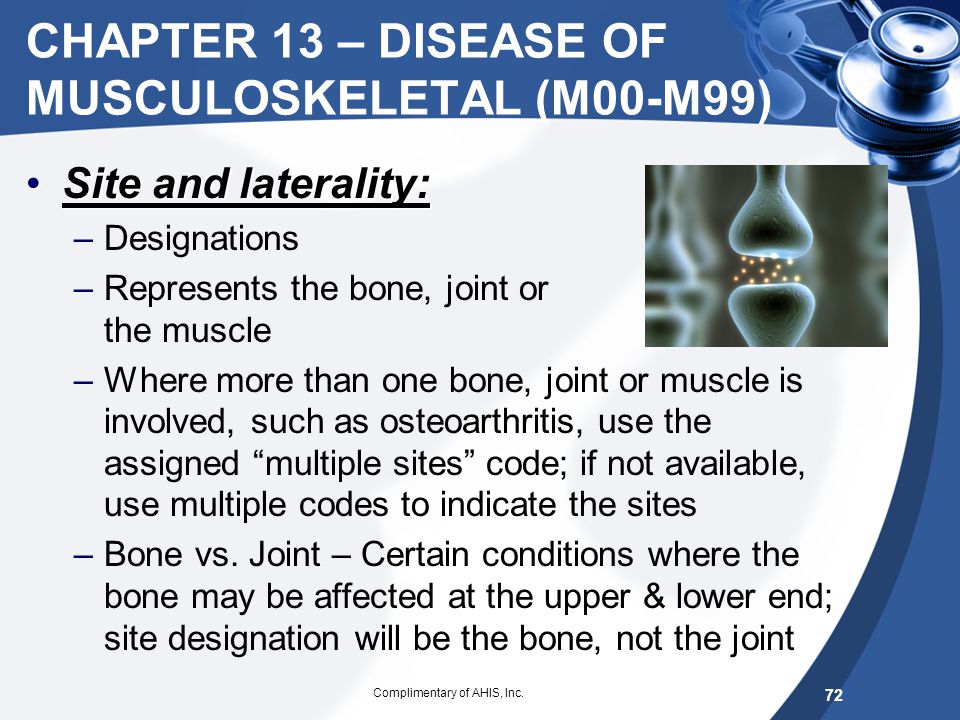 CHAPTER 13 – DISEASE OF MUSCULOSKELETAL (M00-M99)