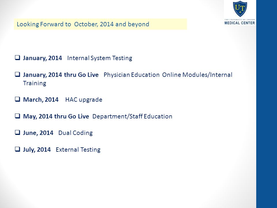 Looking Forward to October, 2014 and beyond