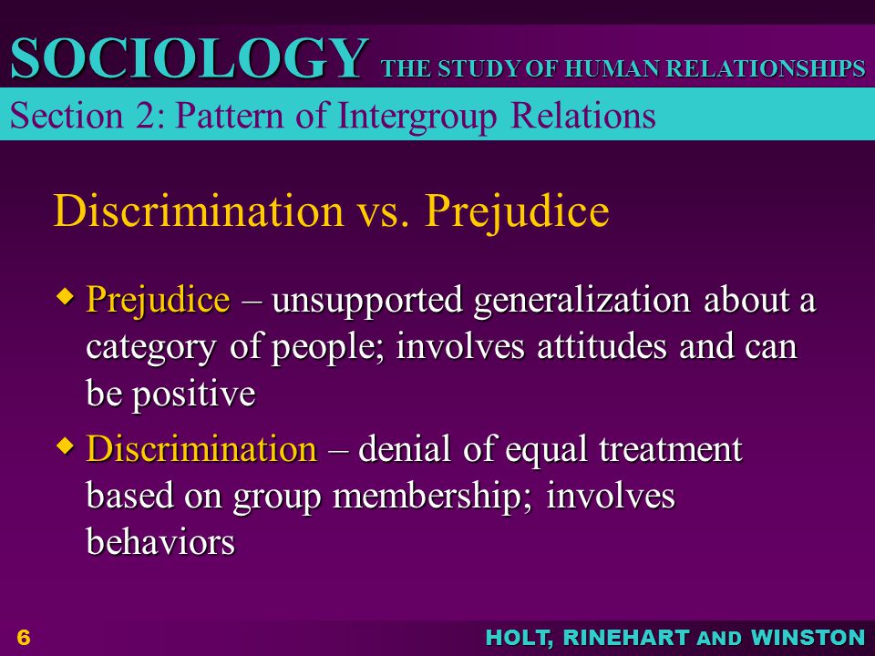 Discrimination vs. Prejudice