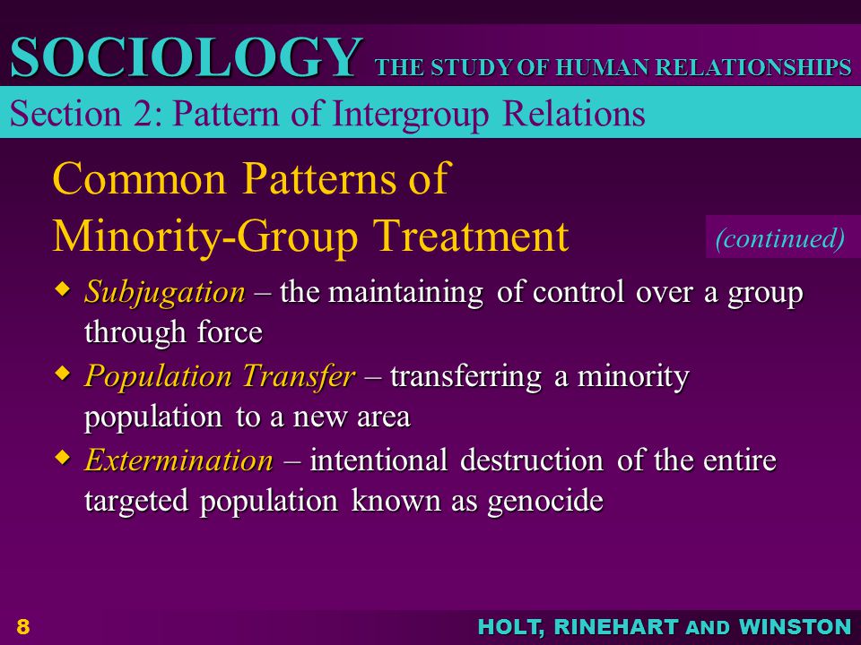 Common Patterns of Minority-Group Treatment