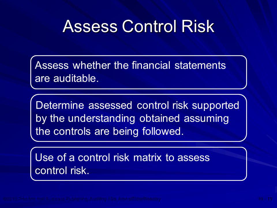 Assess Control Risk Assess whether the financial statements