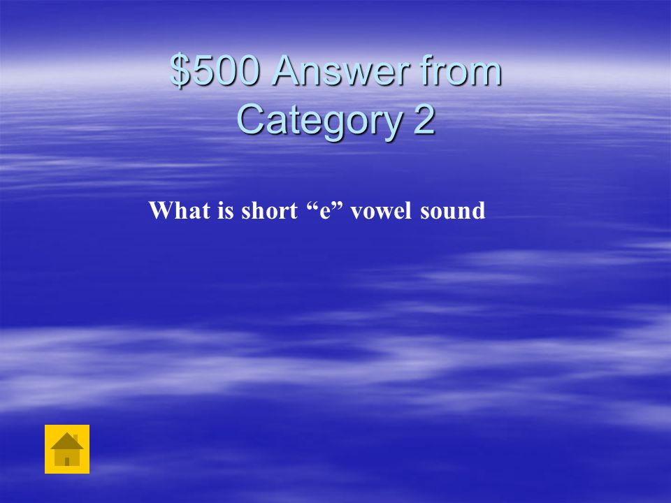 What is short e vowel sound