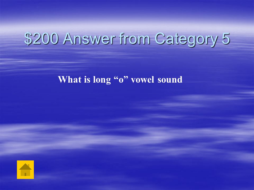 What is long o vowel sound