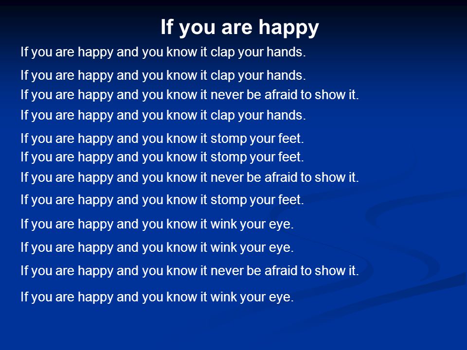 If you are happy clap
