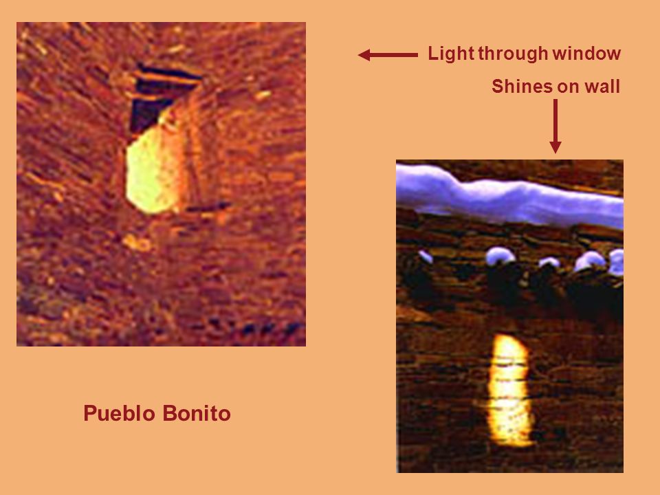 Light through window Shines on wall Pueblo Bonito