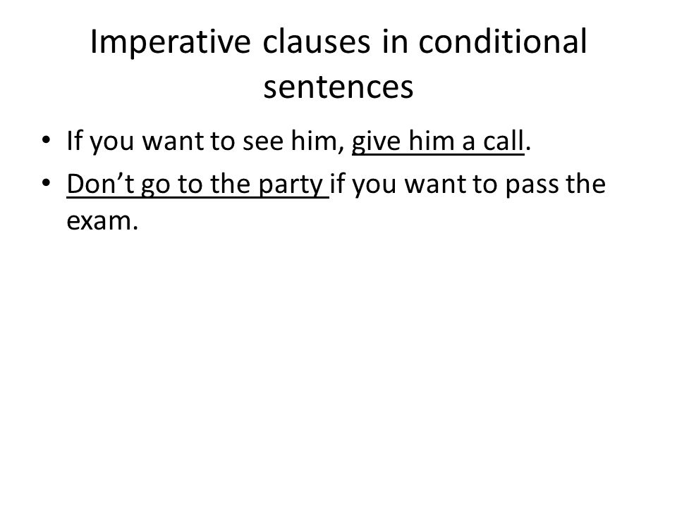 Imperative clauses in conditional sentences