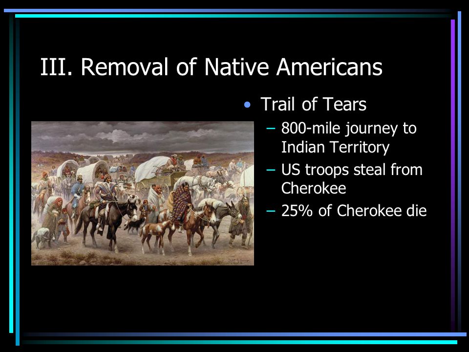III. Removal of Native Americans