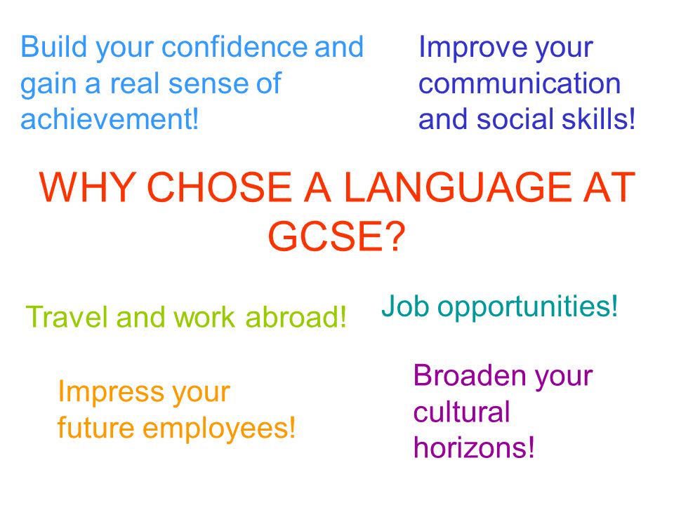 WHY CHOSE A LANGUAGE AT GCSE