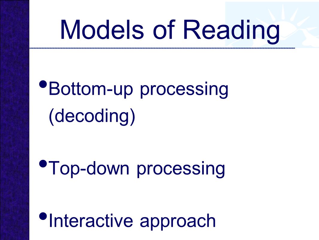 top down theory of reading