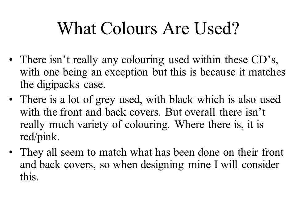 What Colours Are Used