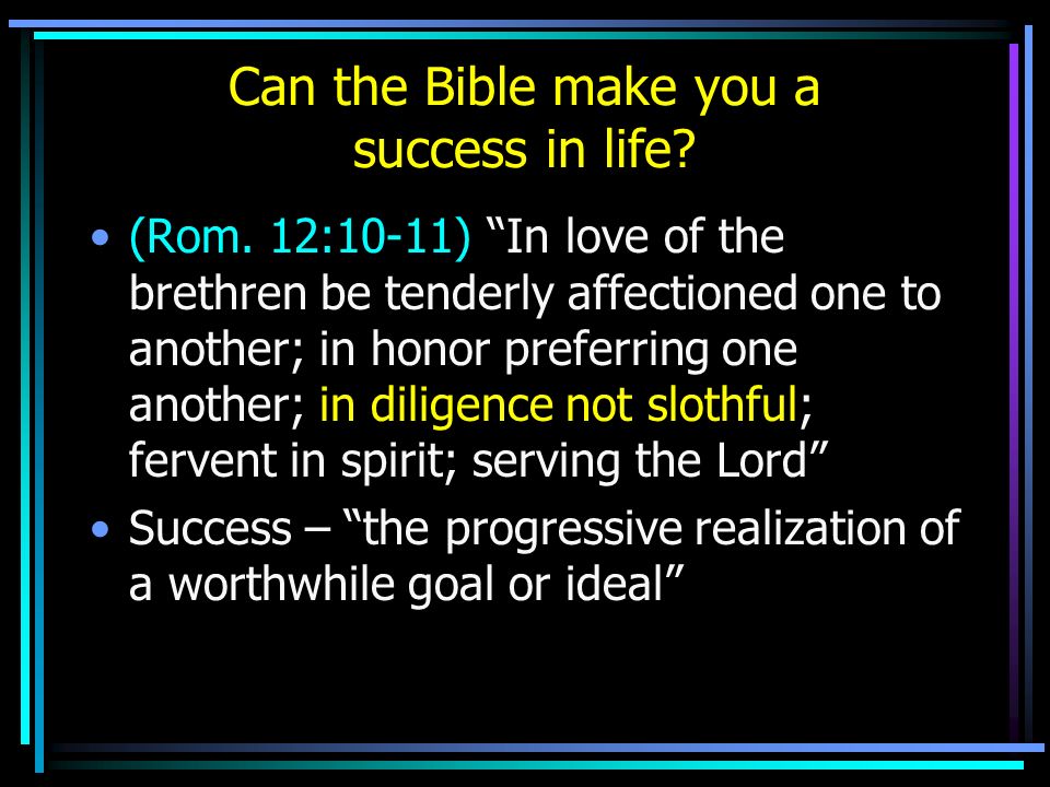 Can the Bible make you a success in life