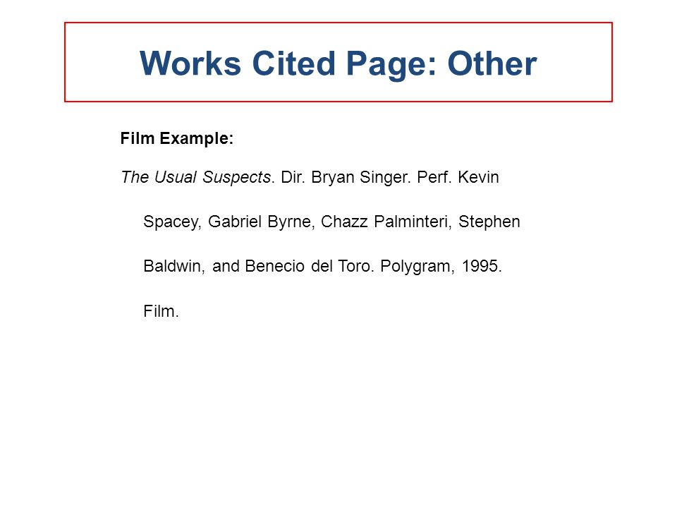 how to work cite a film