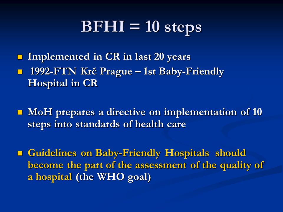 Bfhi Baby Friendly Hospital Initiative Ppt Video Online Download World health organization (who) and the united nations children's fund (unicef). bfhi baby friendly hospital initiative