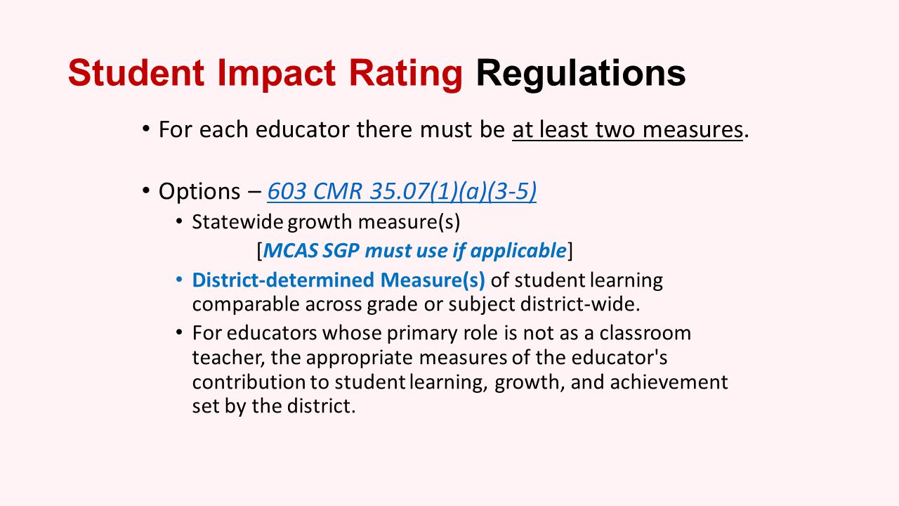 Student Impact Rating Regulations