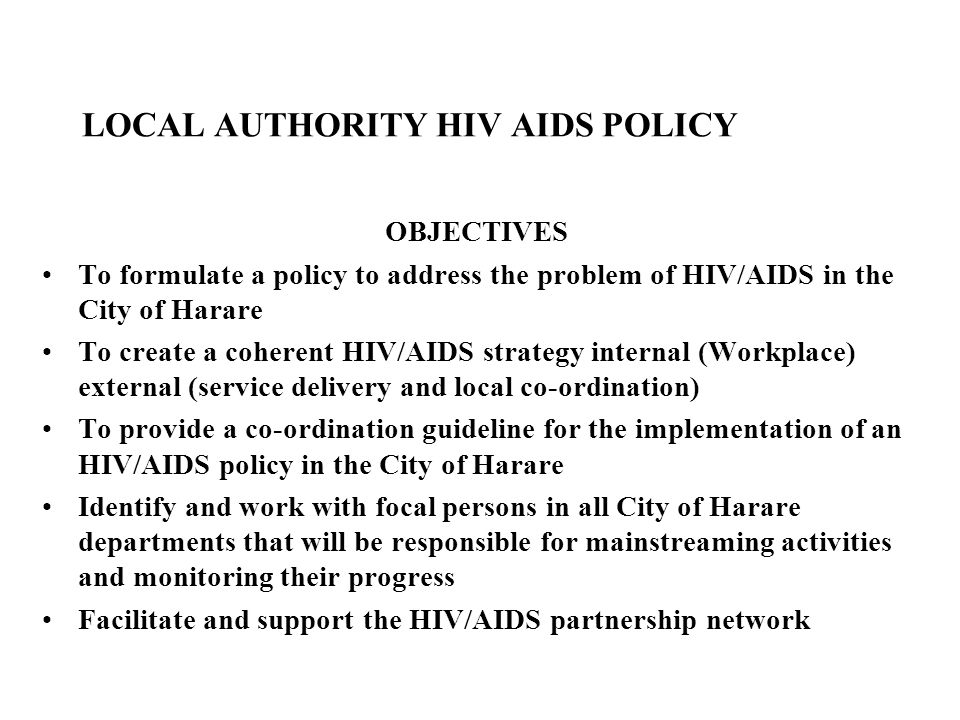 LOCAL AUTHORITY HIV AIDS POLICY