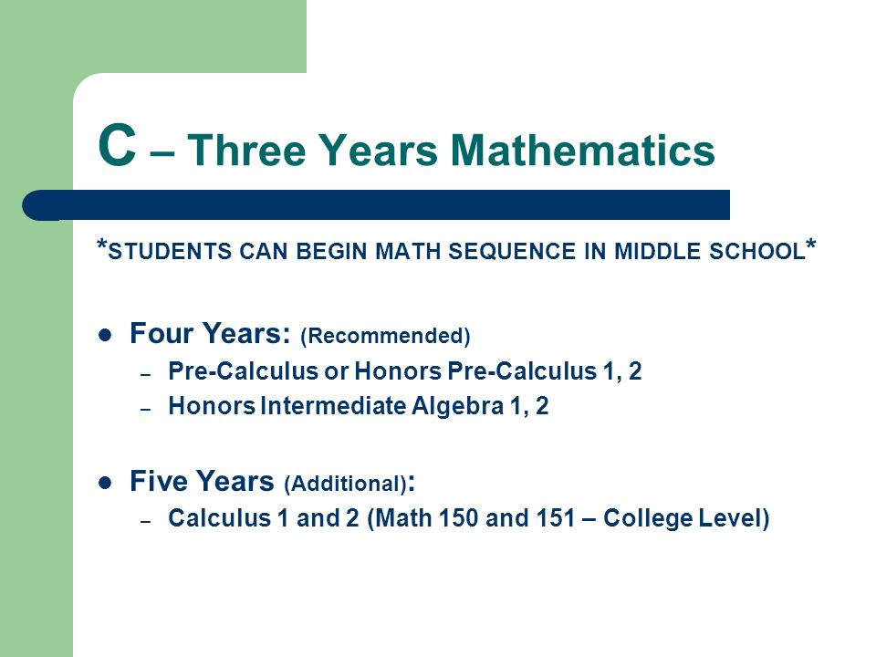 C – Three Years Mathematics